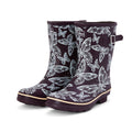 Half Height Rain Boots - Purple Butterflies - Wide in Foot & Ankle