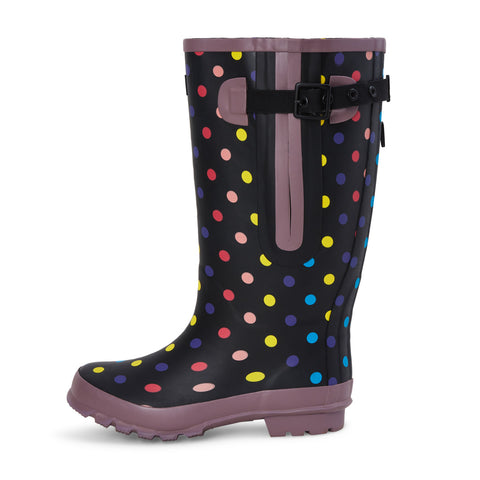 Extra Wide Calf Women's Spotty Rain Boots: 16-23 Inch Calf - Wide in Foot and Ankle