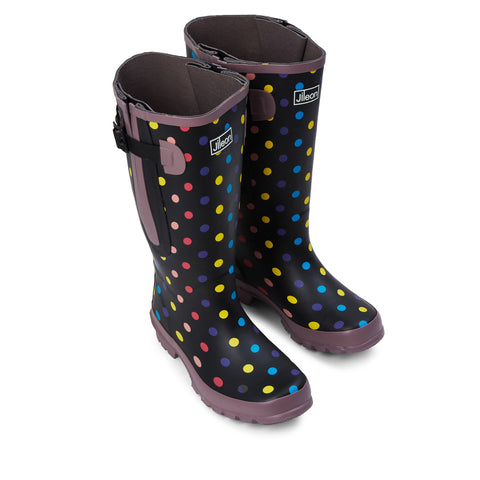 Extra Wide Calf Women's Spotty Rain Boots: 16-23 Inch Calf - Wide in Foot and Ankle