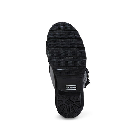 Wide Calf Rain Boots - 15 to 19 inch calf - Black Glossy - Regular Width in Ankle