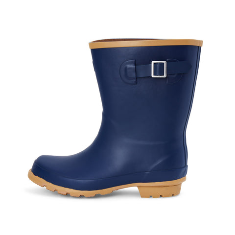 Half Height Oxford Blue Rain Boots - Wide Foot and Ankle