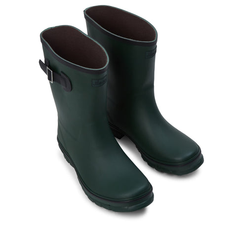 Half Height Green Rain Boots - Wide Foot and Ankle