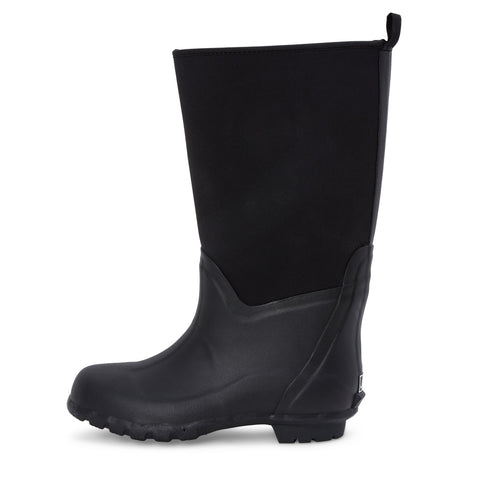 Extra Wide Calf Neoprene Rubber Rain Boots - Black - Up to 20 inch Calf - Wide in Foot and Ankle