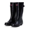 Wide Calf Rain Boots - 15 to 19 inch calf - Black Glossy - Regular Width in Ankle