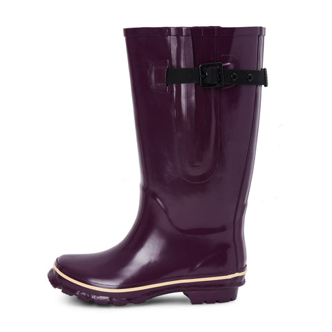 Extra Wide Calf Women's Rain Boots - Purple - Up to 23 Inch Calf - Wide Foot & Ankle