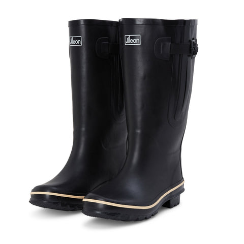 Extra Wide Calf Womens' Rain Boots - Black - 16-23 Inch Calf - Wide Foot & Ankle
