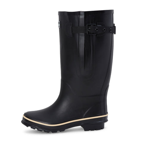 Extra Wide Calf Womens' Rain Boots - Black - 16-23 Inch Calf - Wide Foot & Ankle