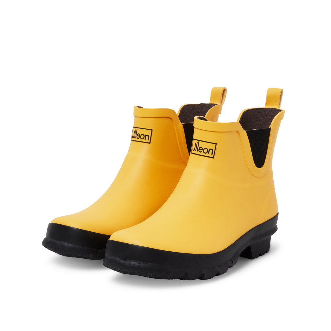 Womens Yellow Ankle Rain Boots - Fit Wide Feet & Easy to Slip On