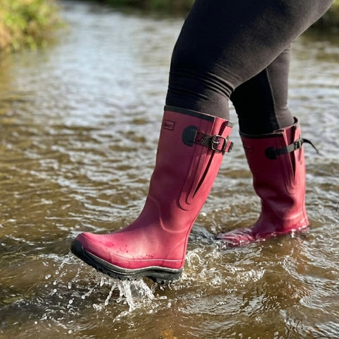 Extra Wide Calf Women's Rain Boots - Raspberry - 16-23 Inch Calf - Wide in Foot & Ankle