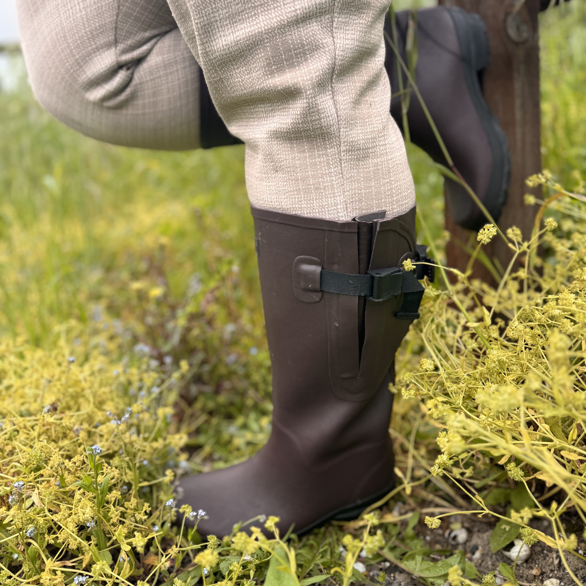 Extra Wide Calf Brown Rain Boots Fit 16 to 20 inch Calf Wide in Fo Jileon RainBoots