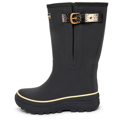 Extra Wide Calf Womens' Rain Boots - Black - 16-23 Inch Calf - Wide Foot & Ankle