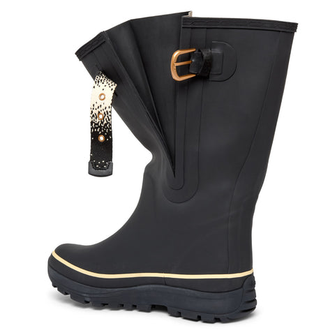 Extra Wide Calf Womens' Rain Boots - Black - 16-23 Inch Calf - Wide Foot & Ankle