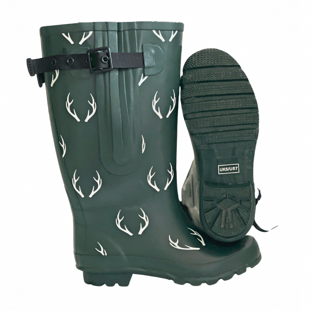 Extra Wide Calf Womens Rain Boots Green Antler Fit 16 23 Inch Cal Jileon Rainboots