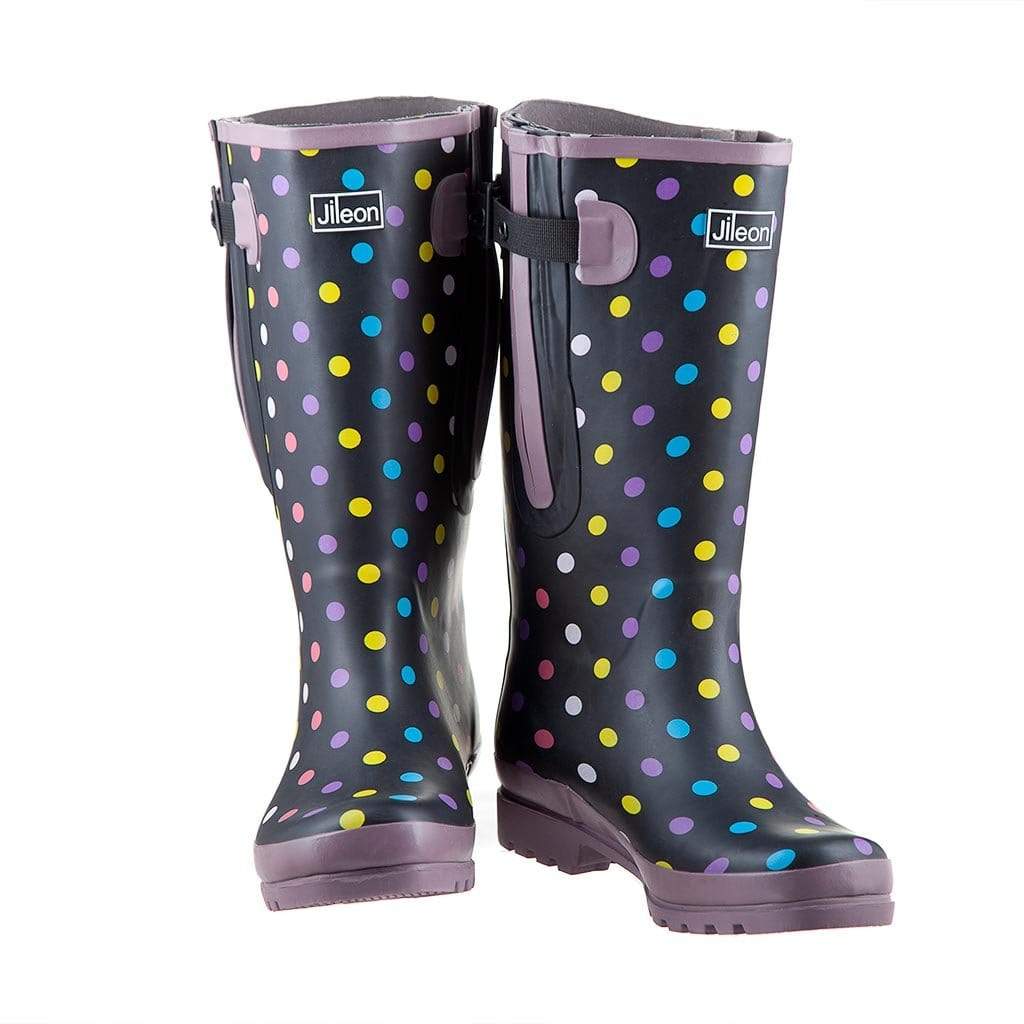 Extra Wide Calf Women's Spotty Rain Boots: 16-23 Inch Calf - Wide in Foot  and Ankle